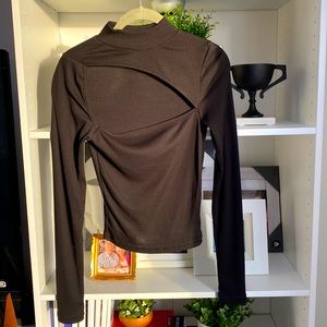 Sexy Open-Front Mock Turtleneck - Figure Hugging